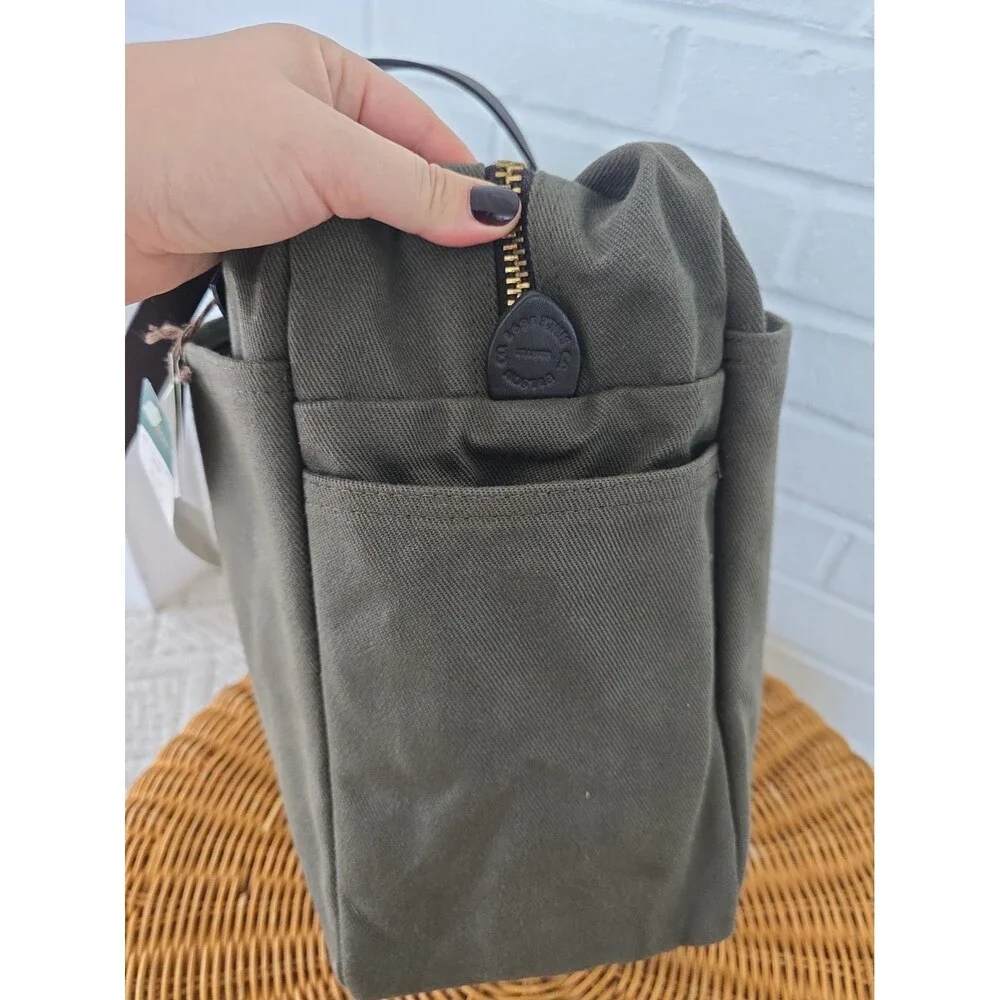 NWT FILSON RUGGED TWILL TOTE BAG WITH ZIPPER MADE IN USA OTTER GREEN
